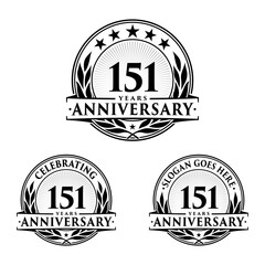 151 years anniversary collection logotype. Vector and illustration.
