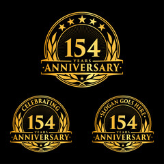 154 years anniversary collection logotype. Vector and illustration.
