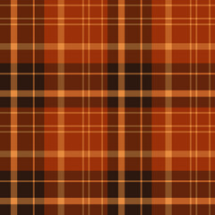 Seamless pattern in brown and dark orange colors for plaid, fabric, textile, clothes, tablecloth and other things. Vector image.