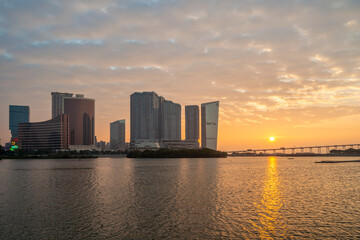 Fototapeta premium Macau Cityscape at Sunrise, Macau