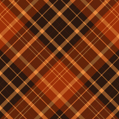Seamless pattern in brown and dark orange colors for plaid, fabric, textile, clothes, tablecloth and other things. Vector image. 2