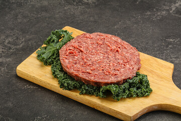 Raw beef burger cutlet for burger