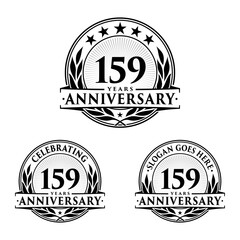 159 years anniversary collection logotype. Vector and illustration.
