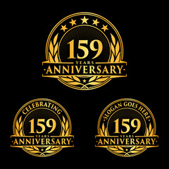 159 years anniversary collection logotype. Vector and illustration.
