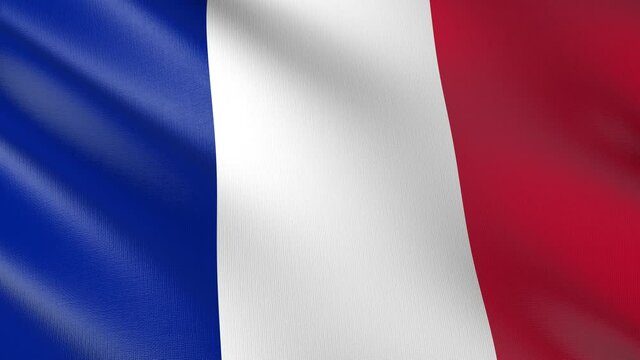 Flag of The France. Flag's footages are rendered in real 3D software. Perfect for TV, Movies, social, HUD, presentations, webs etc.