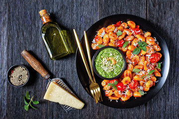 Italian potato gnocchi fried with cherry tomatoes