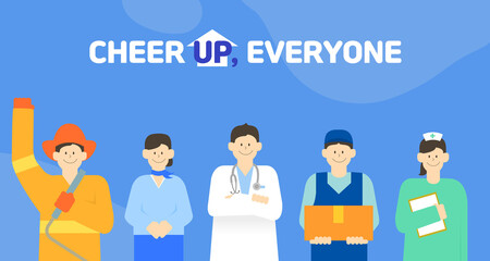 Cheer up, Korea. Group illustration collection