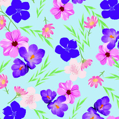Floral seamless pattern For textile, wallpapers, print, wrapping paper. Vector stock illustration.