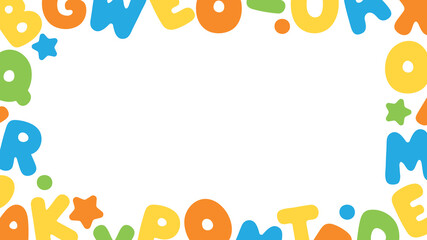 Colorful and playful English alphabet background. Perfect educational presentation background for kids.
