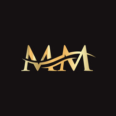 MM logo. Monogram letter MM logo design Vector. MM letter logo design with modern trendy. - obrazy, fototapety, plakaty