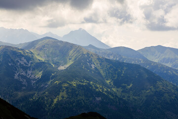 Mountain landscape in the Tatra Mountains on the border between Poland and Slovakia