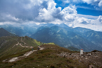 Fototapeta na wymiar Mountain landscape in the Tatra Mountains on the border between Poland and Slovakia