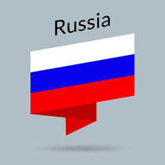Fototapeta premium Russia flag icon. Russian national emblem in origami style. Vector illustration.