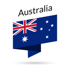 Australia flag icon. Australian national emblem in origami style. Vector illustration.