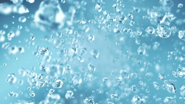 Water drops flying in super slow motion 4K