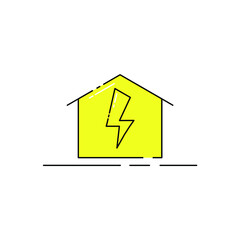 Lightning house vector icon