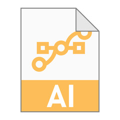 Modern flat design of AI illustration file icon for web