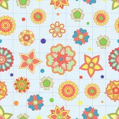 Modern linear geometric floral ornament seamless vector pattern design. Room wallpaper. Textile and fabric design