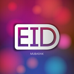 Eid Mubarak greeting card for the Muslim community festival celebration.