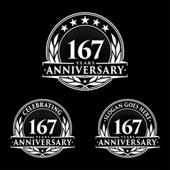 167 years anniversary collection logotype. Vector and illustration.
