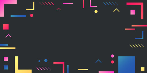 Colorful Geometric Black Memphis Background