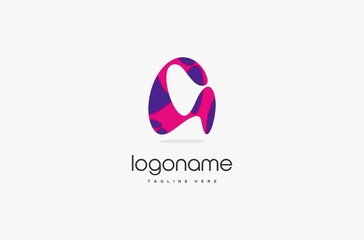 Letter A C G playful sweet candy abstract logo design