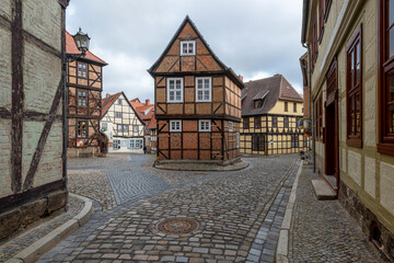 Deutschland, Sachsen-Anhalt, Quedlinburg, Finkenherd 1, denkmalgeschütztes Gebäude aus dem...