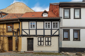 Deutschland, Sachsen-Anhalt, Quedlinburg, Fachwerkhäuser in der historischen Altstadt, Welterbestadt Quedlinburg.