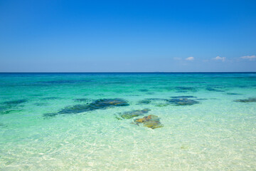 Background  beautiful clear turquoise sea at Koh Khai island, Thailand