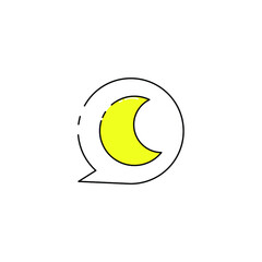 Crescent moon in bubble chat