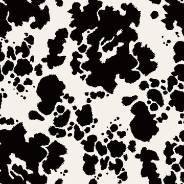 Black White Spotted Animal Fur Seamless Digital Paper Background