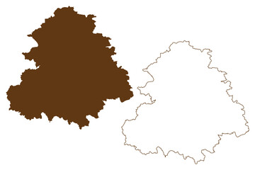 Rems Murr district (Federal Republic of Germany, rural district, Baden-Wurttemberg State) map vector illustration, scribble sketch Rems-Murr-Kreis map