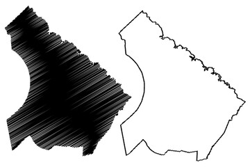 Greenwood County, State of South Carolina (U.S. county, United States of America, USA, U.S., US) map vector illustration, scribble sketch Greenwood map - obrazy, fototapety, plakaty