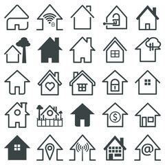 Fototapeta premium Set of home icon vector illustrator. House and property symbol.