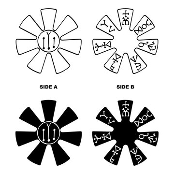 vector icon with The Pliska Rosette medieval Bulgarian symbol for your project