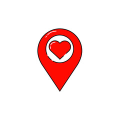 red heart place sign