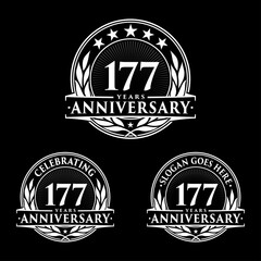 177 years anniversary collection logotype. Vector and illustration.
