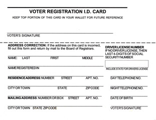 Voter Registration ID Card