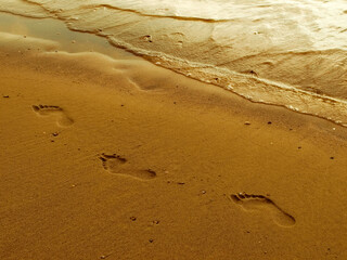 footprints on the beach