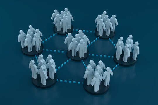 Pictogram People Network Connections. 3D rendering