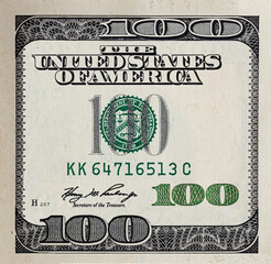 Modified decorative 100 dollar bill artwork