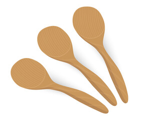 Wooden spoon for kitchen utensils