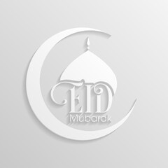 Eid Mubarak greeting card for the Muslim community festival celebration.