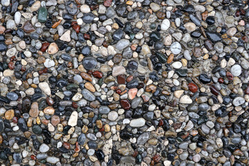 decorative floor pattern of a gravel stone