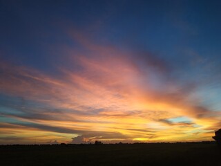 sunset in the city
