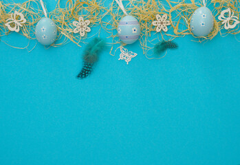 Background for Spring and Eastertime in blue