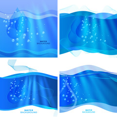 Freshness natural theme, a Fresh Water background of blue. Elements design. Abstract wavy for overlaying background of page under meshedge of title front label spa products. Vector illustration eps 10