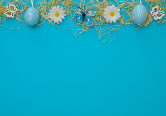 Background for Spring and Eastertime in blue