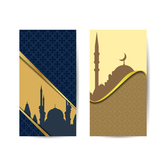 Islamic Holy Month Background Ramadan Kareem Night with Mosque. islamic background banner