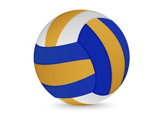 Volleyball in white, blue and yellow